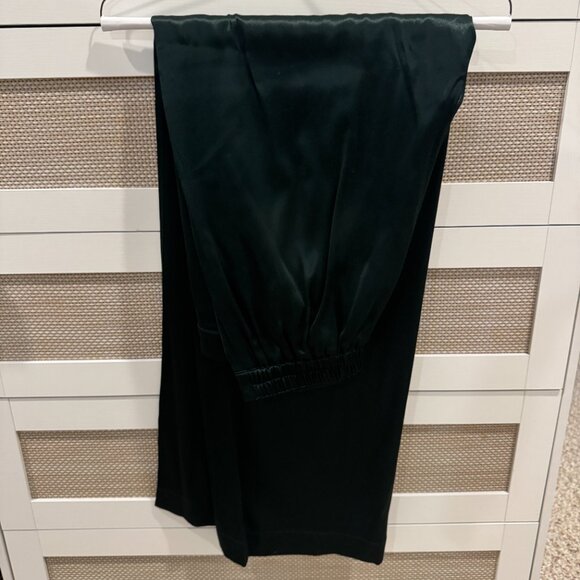 Madewell - Pull On Straight Pants in Stretch Satin - Forest Green - small - Picture 6 of 6